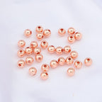 Rose Gold Plated Round Spacer Beads 6mm 30pcs for Jewelry Making Findings Non Tarnish