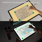 TOHETO Rechargeable A3 Light Board with Stand, Super Bright Magnetic Light Pad with Side Buttons, Wireless Light Box for Tracing and Drawing, Cordless LED Light Table for Diamond Painting, Sketching