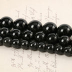 45pcs 8mm Natural Stone Beads Black Obsidian Beads Crystal Gemstone for Jewelry Making, DIY Bracelet Necklace
