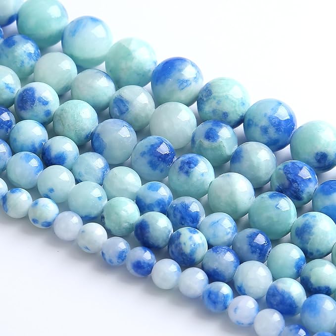 6MM 60PCS Peacock Blue Persian Jade Spacer Loose Beads for Jewelry Making DIY Bracelet Necklace