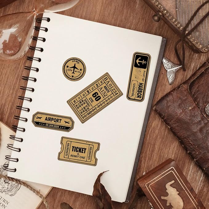 GLOBLELAND Vintage Travel Tickets Clear Stamps for Cards Making Retro Journey Postage Clear Stamp Seals 5.83x8.27inch Transparent Stamps for DIY Scrapbooking Photo Album Journal Home Decoration
