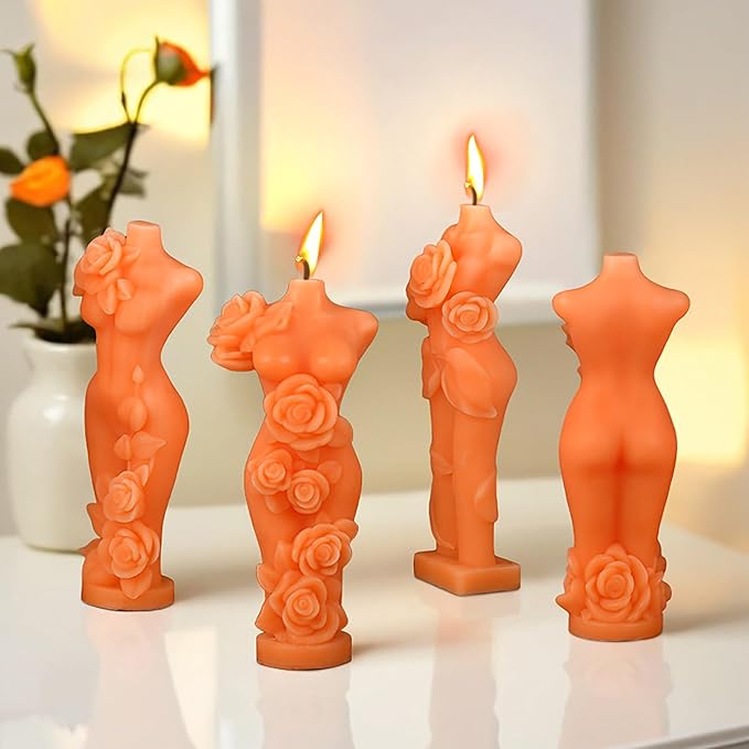 Silicone Flower Cylinder Mold - Rose Silicone Resin Casting Molds for Candle & Resin & Soap Craft Supplies