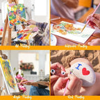 Soucolor Acrylic Paint Brushes Set, 120Pcs Round Pointed Tip Artist Paintbrushes for Acrylic Painting Oil Watercolor Canvas Boards Rock Body Face Nail Art, Halloween Pumpkin Ceramic Crafts Supplies