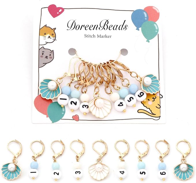 DoreenBeads Stitch Markers for Crocheting and Knitting, Alloy Enamel Crochet Marker Crochet Gifts for Knitting Weaving Sewing Accessories Quilting Jewelry Making