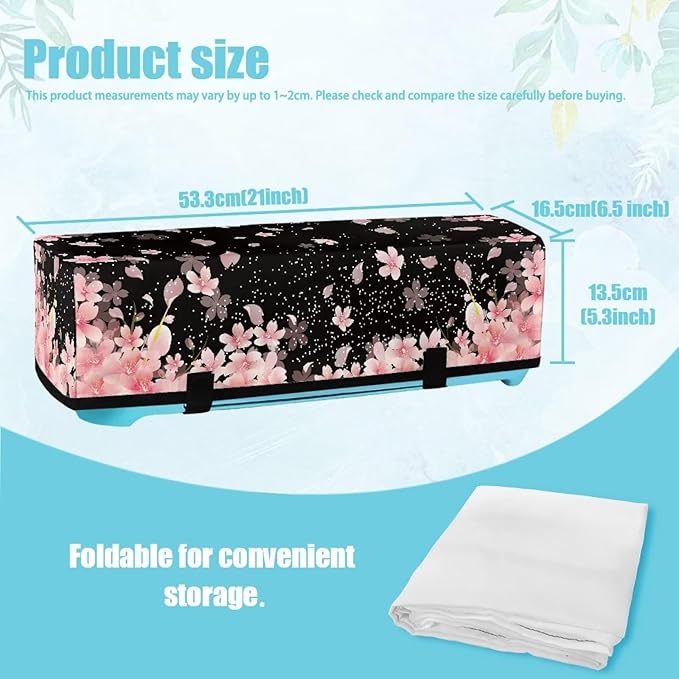 Binienty Cherry Blossom Dust Cover for Scrapbooking Die-Cut Machines Polyester Cutting Machine Maker Cover with 3 Pockets for Home Accessories Organizer