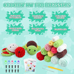 5PCS Crochet Kit for Beginners, Knitting Kit with Step-by-Step Video Tutorials, Beginner Crochet Kit for Adults with Easy Peasy Yarn, Crochet Animal Kit for Beginners Kids,5 Fruite Turtles (40%+ Yarn)