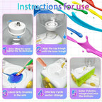 Paint Brush Cleaner with Paint Tray, Water Circulation Brush Rinser with Brush Holder, Watercolor/Oil and Water-Based Paint Brush Cleaner Tool, 400ml Capacity, Train Design, Gift for Artist Beginners