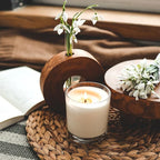 8 OZ Thick Candle Jars for Making Candles 15 Pcs, Clear Empty Jars with Wood Lids for Candle Making, Sample Container