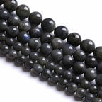 8MM 46PCS Natural Stone Black Labradorite Beads Crystal Loose Beads for Jewelry Making DIY Bracelet