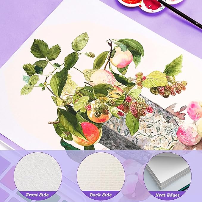 240 Sheets Watercolor Paper Cotton 140LB/300GSM Thick Off-White Cold Press Paper Pack for Kid Child Watercolor Drawing Paper for Painting Art Works Drawing Supplies, 4 x 6 Inches