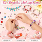 150Pcs Charm Bracelet Making Kit with Jewelry Box Beads for Jewelry Making Kit with DIY Crafts Gift for Bracelet Women Birthday Valentine Gifts Christmas