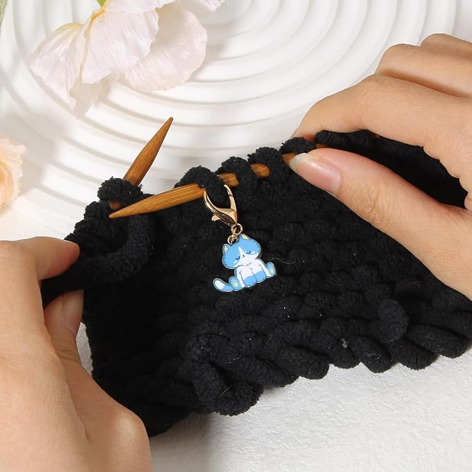 DoreenBeads Stitch Markers for Crocheting and Knitting, Alloy Enamel Crochet Marker Crochet Gifts for Knitting Weaving Sewing Accessories Quilting Jewelry Making