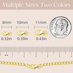 14K Gold Plated 925 Sterling Silver Lobster Claw Clasp with Closed Jump Rings,Necklace Clasps and Closures Suitable for Jewelry Making Necklaces Bracelet Made in Italy