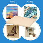 Falling in Art Unfinished Birch Wood Panels Kit for Painting, Wooden Canvas 2 Pack of 12x18 Studio 3/4" Deep, Cradle Boards for Pouring, Art, Crafts, Burning and More