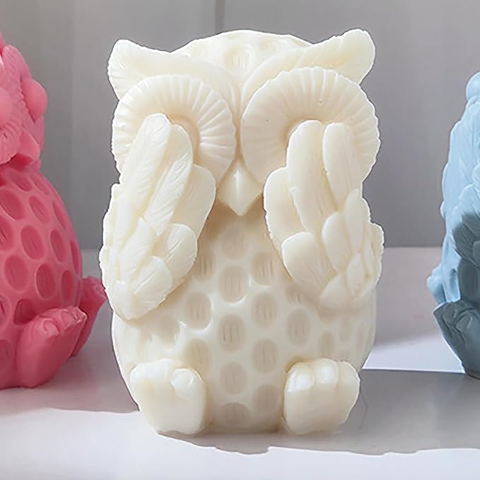3D Owl Mold Nighthawk Molds Owl Candle - Resin Casting Silicone Molds for Home Decor & Candle Making Wave Spiral Mold