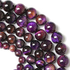 6MM Purple Tiger Eye Stone Beads Natural Gemstone Round Loose Beads for Jewelry and Bracelets Making 120pcs 2 Strands 32"