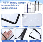 SHENLIU 4 Pack Large Poster Storage Bag, 31.5 ×25.5" Bulletin Board Holder Art Portfolio Container Art PVC Folder with Pocket Transparent Chart Storage Box for Teacher Classroom Organization