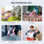 VLOXO Cordless Electric Scissors, Rechargeable Fabric Scissors with Safety Lock, 4.0V Rotary Cutter Multi-Cutting Tools, Cardboard Powerful Fabric Cutter for Carpet Leather Felt with Storage Box