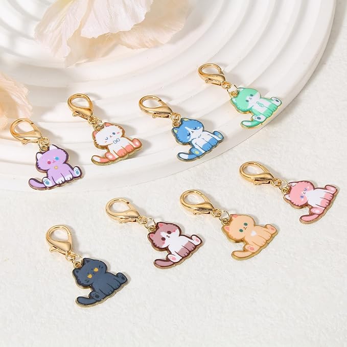 DoreenBeads Stitch Markers for Crocheting and Knitting, Alloy Enamel Crochet Marker Crochet Gifts for Knitting Weaving Sewing Accessories Quilting Jewelry Making