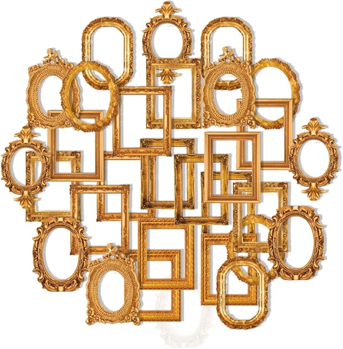 30Pcs Vintage Scrapbook Paper Photo Frame for Scrapbooking Junk Journal Collage Diary Embellishment DIY Photo Album DIY Craft Decoration, 10 Patterns (YSDC2)