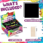 ZMLM 165 Rainbow Scratch Paper Art Crafts Mini Notes Kids Gifts 4 5 6 7 8 9 10 Years Old Girls Boys Students Teens Classroom Prizes School Supplies Birthday Party Travel Toy Gift(Holographic)