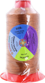 Mandala Crafts Bonded Nylon Thread Bourbon Brown Heavy Duty Sewing Threads - 415 YDs Size 346 210D T350 Tex 350 Thread for Leather Jeans Weaving Outdoor Marine Upholstery Threads