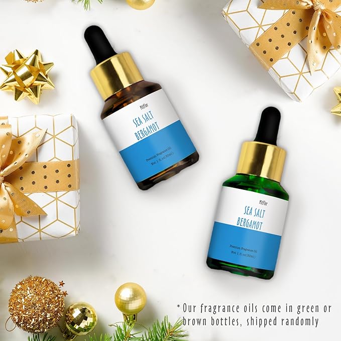 Sea Salt Bergamot Fragrance Oil, MitFlor Single Scented Oil, Large Size Premium Grade Fragrance Oil for Soap & Candle Making, Aromatherapy Oil, Fresh Summer Scent for Home Fragrance, 30ml