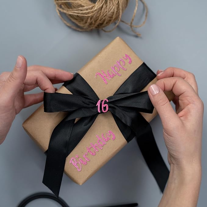 810 Pieces 10 Sheets Self-Adhesive Glitter Letter Stickers, Alphabet Number Stickers for Mailbox, Notebook, Window, Classroom Decor, Door, Business, Address Number (Pink,1 Inch)