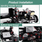 High-Speed Overlock Serger Machine with Stepless Speed Adjustment,250w Motor,3000 SPM,Adjustable Stitch Length and Width,Ideal for Edging,Seaming,and Decorative Stitching Black