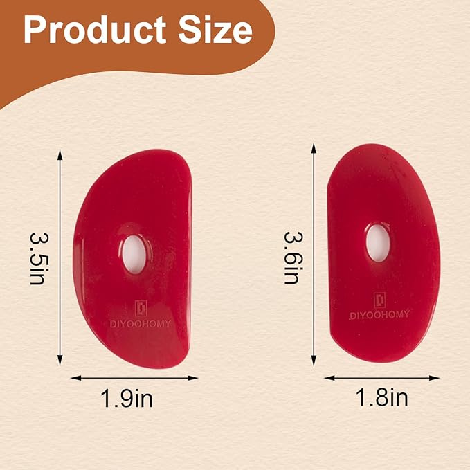 DIYOOHOMY Pottery Ribs for Pottery Tools and Clay Tools, Soft Silicone Ceramic Supplies Kit for Shapes Sculpting,Mud,Trimming,Throwing (2)