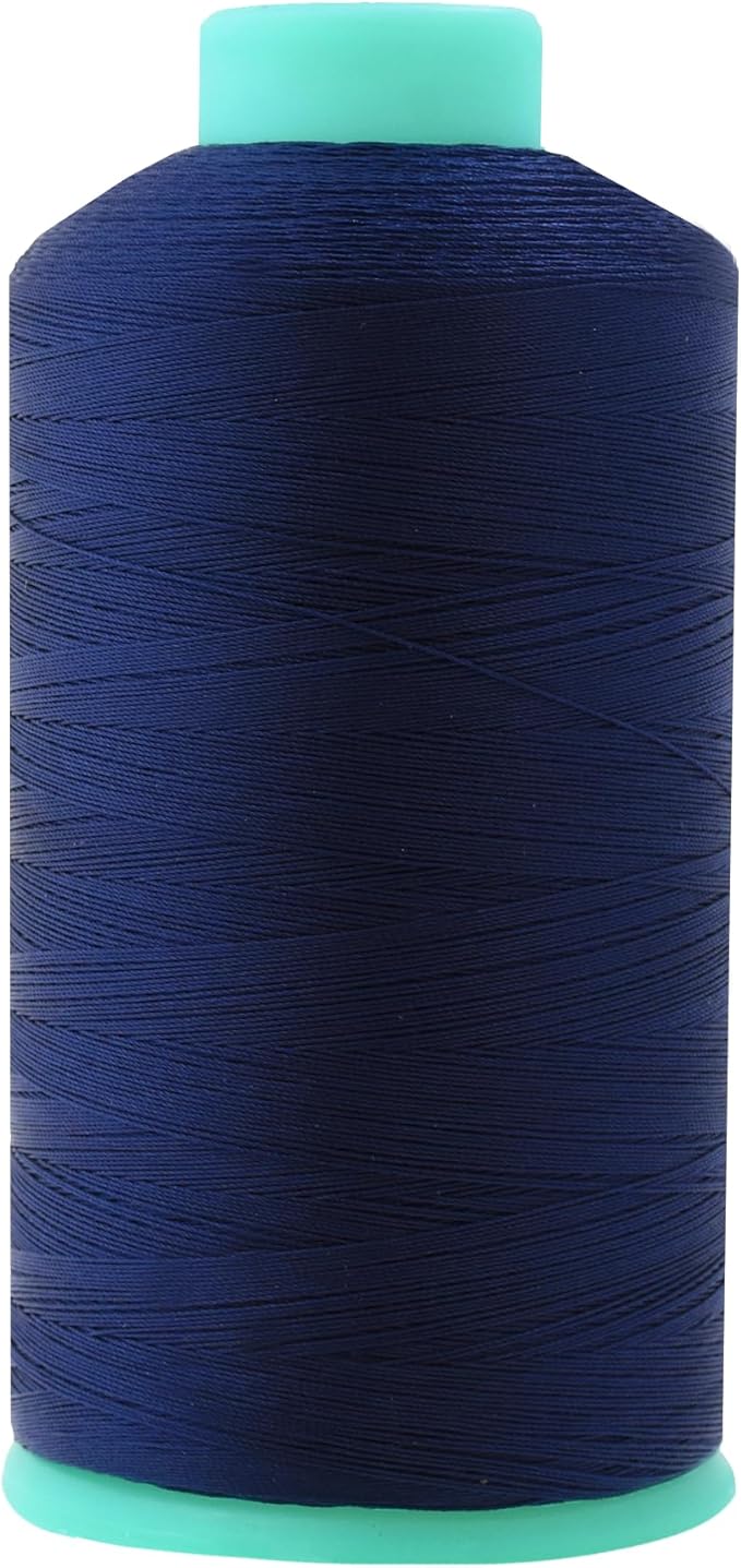 Mandala Crafts Bonded Nylon Thread Dark Blue Heavy Duty Sewing Threads - 2843 YDs Size 46 210D T45 Tex 45 Thread for Leather Jeans Weaving Outdoor Marine Upholstery Threads