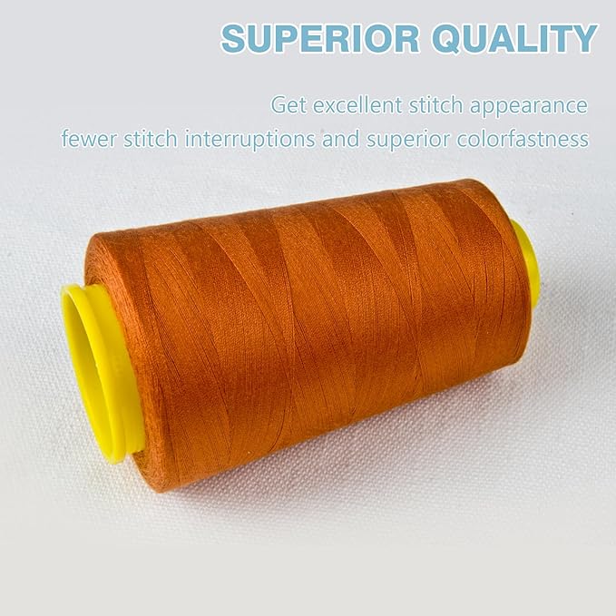 Ginger Serger Thread, All-Purpose Thread for Sewing, Polyester, 4 Cones of 3000 Yards Each Spool for Sewing Machine
