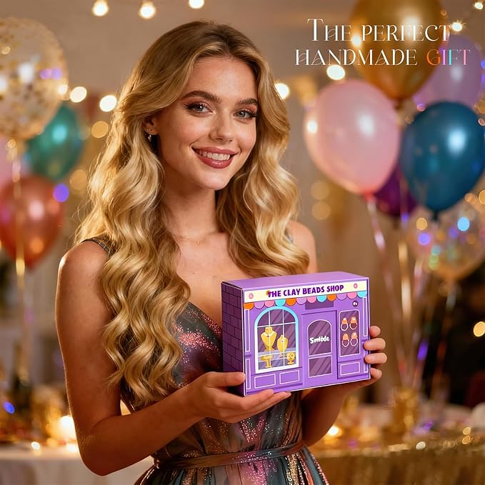 Sunlode Clay Beads Bracelet Making Kit, 3 Boxes 15,000PCS Boho Color with Letter Beads, Charms and Elastic Strings, DIY Jewelry Set for Friendship Bracelets Crafts Gift