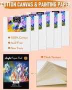 Nicpro 68PCS Acrylic Paint Canvas Set for Adults, Art Painting Supplies Kit with 24 Acrylic Paints,Table Easel,8 Canvas Panels,12 Brushes,Paper Pad,Cleaning Cup, Sponge, Palette for Beginner Artist