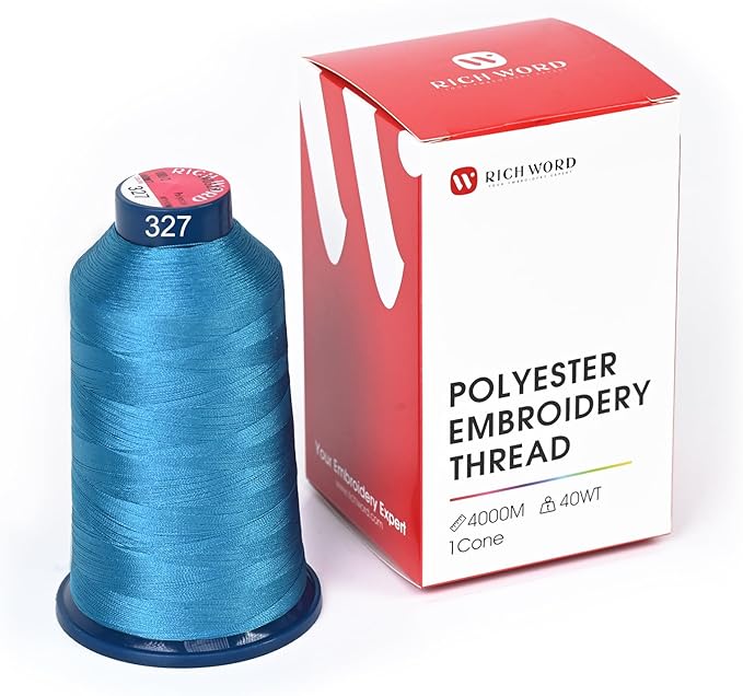 Richword Selected Blue Embroidery Thread 4000M(4374Y) 40WT Polyester Thread 100 Colors Selected for Commercial Multi Needles and Single Needle Embroidery Machine 0327