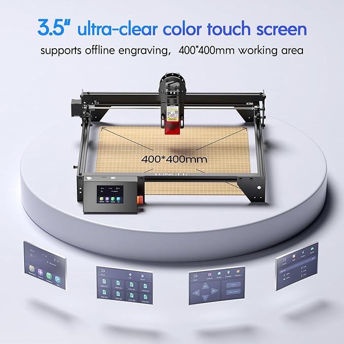 LONGER RAY5 5W Laser Engraver with Air Assist & LightBurn Camera, Auto Positioning & Capture, High-Precision Laser Cutter for Wood, Metal, Acrylic, Tumblers & Cylindrical Objects