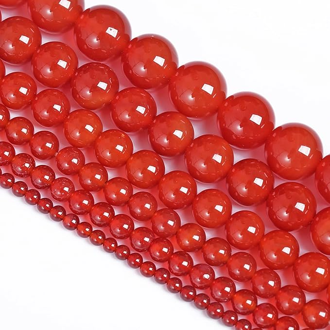 8MM 46PCS Natural Stone Red Agate Loose Beads for Jewelry Making DIY Bracelet Semi Precious 1 Strand
