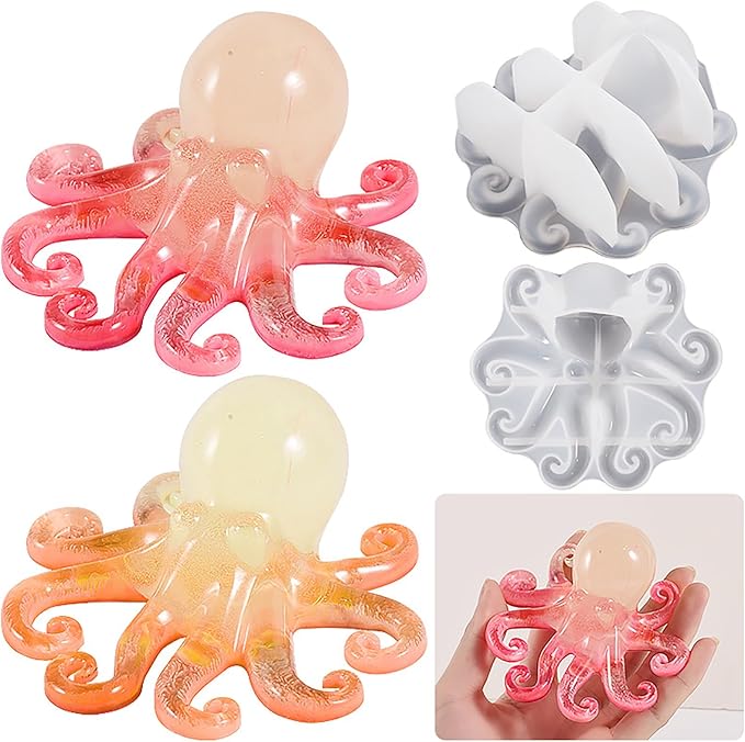 Octopus Candle Mold - Silicone Resin Casting Molds for Candle & Resin & Soap Craft Supplies
