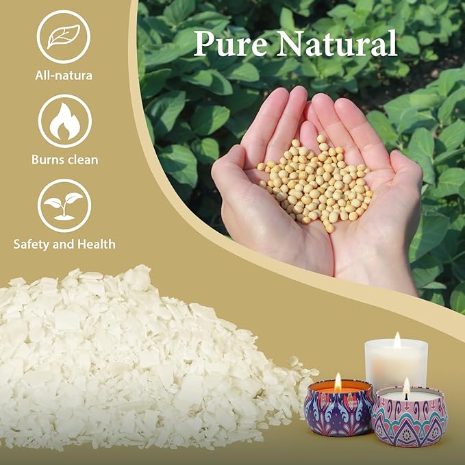 SACATR 10LB Soy Wax for Candle Making, 100% Soy Wax - Natural Candle Wax- No additives and Pure, Premium Quality Candle Wax for Candle Making