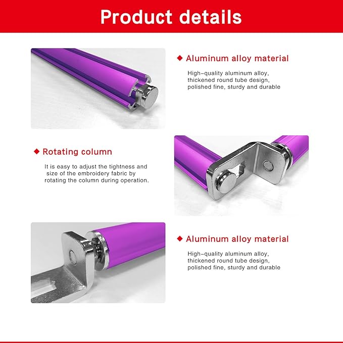 Couple Embroidery Art Embroidery Clip Frame Cross Stitch 4 Slot Presser Heavy Duty Embroidery Bandage Embroidery Frame Needlepoint Frame Embroidery Scroll Frame Embroidery Frames (Purple)