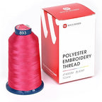 Richword Selected Red Embroidery Thread 4000M(4374Y) 40WT Polyester Thread 100 Colors Selected for Commercial Multi Needles and Single Needle Embroidery Machine 0893