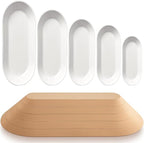 Sunnychicc 5 Pcs Ceramic Mold for Clay Wooden Pottery Clay Molds for Pottery Ceramic Plate for Slump Tools for Handbuilding Craft(Oval,11.61-16.34")