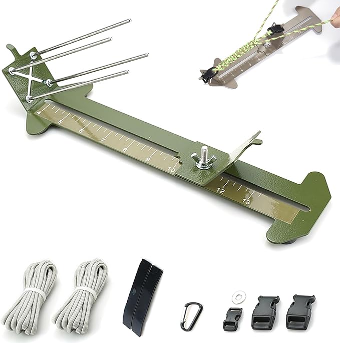 Paracord Jig Tools Bracelet Making Kit Accessories Adjustable Paracord Jig Kit with 2 Cords and 3 Buckles Bracelet Adjustable Length 4" to 13" (Army Green)