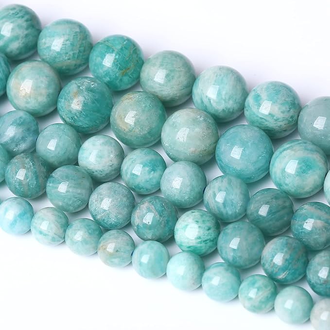 6MM 60PCS Natural Stone Amazonite Gemstone 2A Grade Crystal Loose Beads for Jewelry Making DIY Bracelet Necklace 1 Strand