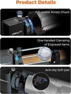 Creality Rotary Roller Kit with Risers for Falcon A1 Laser Engraver, Engraving Accessories for Engraving Cylindrical Objects, Wine Glass, Baseball Bat, Ring