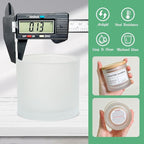 4oz Candle Jars 12 Pack- Frosted Bulk Small Glass Jars with Bamboo Lids, with Stickers and Labels, Empty Candle Jar for Making Candles Containers - Dishwasher Safe