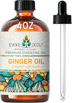 EVOKE OCCU 100% Pure Ginger Oil, Natural Ginger Essential Oil for Massage, Diffuser, Hair, Skin, DIY - 4 Fl Oz
