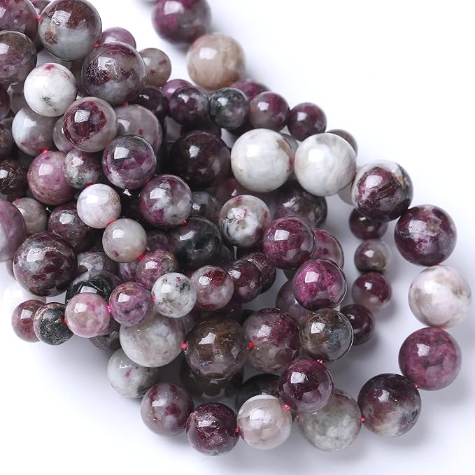 10MM 36PCS Natural Stone Colorful Tourmaline Gemstone Loose Beads for Jewelry Making DIY Bracelet Necklace 1 Strand