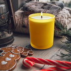 Thick Candle Jars for Making Candles 12 Pcs, 7 OZ Empty Jars with Wood Lids for Candle Making, Sample Container, Frosted Yellow