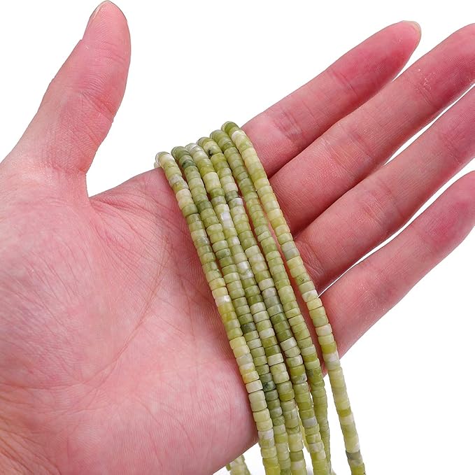 Natural Taiwan Jade Spacer Beads Caps Loose Semi Gemstone for Beading Jewelry Making 4mmx2mm 38cm